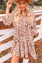 Load image into Gallery viewer, Floral V-Neck Mini Dress with Pockets