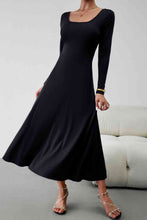 Load image into Gallery viewer, Scoop Neck Long Sleeve Lace-Up Maxi Dress