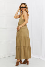 Load image into Gallery viewer, Zenana Full Size Spaghetti Strap Tiered Dress with Pockets in Khaki