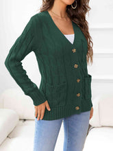 Load image into Gallery viewer, Button Down Cable-Knit Cardigan