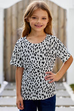 Load image into Gallery viewer, Girls Leopard Dropped Shoulder Tee