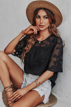 Load image into Gallery viewer, Applique Round Neck Half Sleeve Blouse