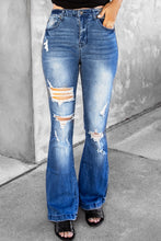 Load image into Gallery viewer, Distressed Flare Leg Jeans with Pockets