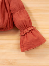 Load image into Gallery viewer, Girls Flared Sleeve Top and Jeans Set