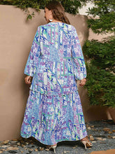 Load image into Gallery viewer, Plus Size Printed Long Sleeve Maxi Dress