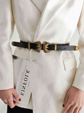 Load image into Gallery viewer, Double Buckle PU Leather Belt