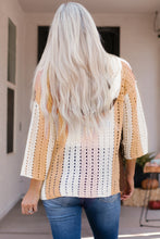 Load image into Gallery viewer, Color Block Openwork Hooded Sweater