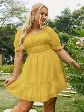 Load image into Gallery viewer, Plus Size Flounce Sleeve Ruffle Hem Mini Dress