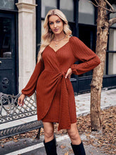 Load image into Gallery viewer, Asymmetrical Surplice Puff Sleeve Mini Dress