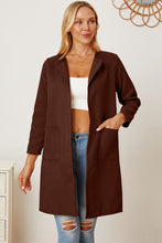 Load image into Gallery viewer, Open Front Pocketed Long Sleeve Coat
