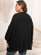 Load image into Gallery viewer, Plus Size Open Front Dropped Shoulder Knit Cardigan