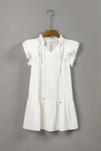 Load image into Gallery viewer, Ruffle Shoulder Tie-Neck Tiered Dress