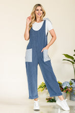 Load image into Gallery viewer, Celeste Full Size Stripe Contrast Pocket Rib Jumpsuit