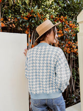 Load image into Gallery viewer, Houndstooth Ribbed Trim Sweater