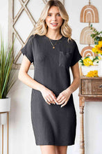 Load image into Gallery viewer, Ribbed Round Neck Short Sleeve Dress