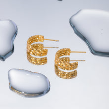 Load image into Gallery viewer, 18K Gold-Plated Stainless Steel C-Hoop Earrings