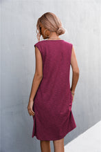 Load image into Gallery viewer, V-Neck Frill Trim Sleeveless Dress