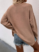 Load image into Gallery viewer, Buttoned Exposed Seam High-Low Sweater