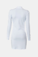 Load image into Gallery viewer, Ribbed Trim Zip Up Mini Dress
