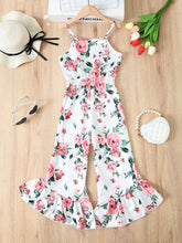 Load image into Gallery viewer, Floral Spaghetti Strap Flare Leg Jumpsuit
