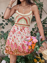 Load image into Gallery viewer, Printed Scoop Neck Mini Cami Dress