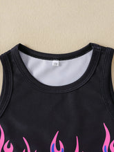 Load image into Gallery viewer, Girls Flame Print Cropped Tank and Pants Set