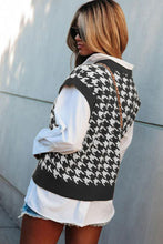Load image into Gallery viewer, Houndstooth V-Neck Capped Sleeve Knit Vest