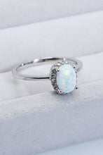 Load image into Gallery viewer, 925 Sterling Silver 4-Prong Opal Ring