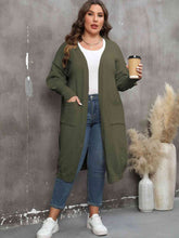 Load image into Gallery viewer, Plus Size Long Sleeve Pocketed Cardigan