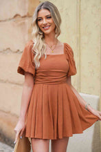 Load image into Gallery viewer, Square Neck Pleated Romper with Pockets