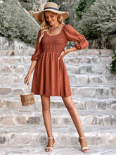 Load image into Gallery viewer, Swiss Dot Smocked Scoop Neck Dress