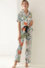 Load image into Gallery viewer, Botanical Print Button-Up Top and Pants Pajama Set