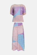 Load image into Gallery viewer, Color Block Pleated Top and Midi Skirt Set