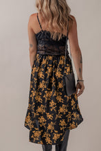 Load image into Gallery viewer, Floral Buttoned Ruffle Hem Skirt