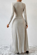 Load image into Gallery viewer, Ribbed Round Neck Top and Skirt Set