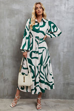 Load image into Gallery viewer, Tie-Waist Printed Button Up Dress