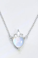 Load image into Gallery viewer, 925 Sterling Silver Moonstone Heart Pendant Necklace