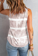 Load image into Gallery viewer, Tie-Dye Scoop Neck Henley Tank
