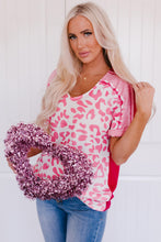 Load image into Gallery viewer, Leopard Color Block Tee Shirt