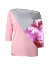 Load image into Gallery viewer, Color Block Three-Quarter Sleeve Blouse