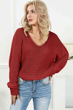 Load image into Gallery viewer, V-Neck Slit Knit Top
