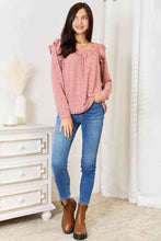 Load image into Gallery viewer, Double Take Square Neck Ruffle Shoulder Long Sleeve T-Shirt