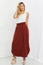 Load image into Gallery viewer, Zenana It's My Time Full Size Side Scoop Scrunch Skirt in Dark Rust