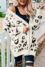 Load image into Gallery viewer, Leopard Open Front Cardigan with Pockets