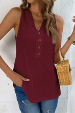 Load image into Gallery viewer, Buttoned V-Neck Tank