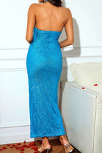 Load image into Gallery viewer, Sequin Halter Neck Split Dress