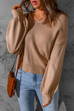 Load image into Gallery viewer, Dropped Shoulder Twisted Cutout Sweater