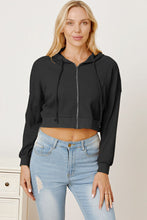 Load image into Gallery viewer, Waffle-Knit Drawstring Zip Up Hoodie