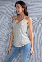 Load image into Gallery viewer, Sequin V-Neck Spaghetti Strap Cami