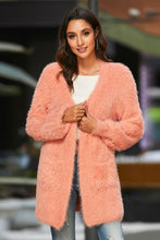 Load image into Gallery viewer, Open Front Fuzzy Cardigan with Pockets